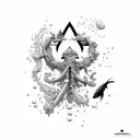 underwater waste tattoo design idea