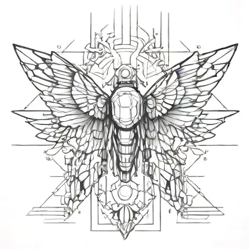 robotic wing   tattoo design idea
