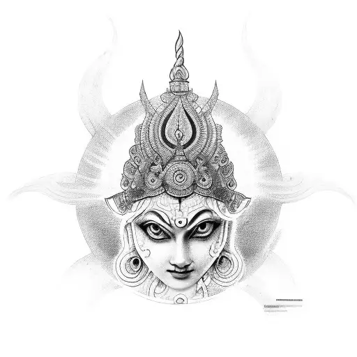 durga, surya tattoo design idea