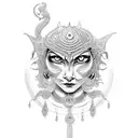 durga, surya tattoo design idea