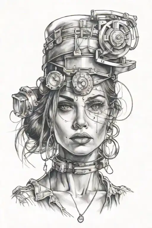 Civil engineer carrer, pretty woman, willing to thrive  tattoo design idea
