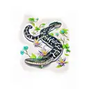 Australian south west carpet python surrounded by native Australian flowers and foliage tattoo design idea