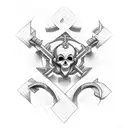 cross, hear no evil see no evil speak no evil tattoo design idea