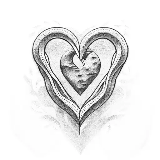 m and k initial with heart maze tattoo design idea