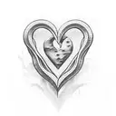 m and k initial with heart maze tattoo design idea