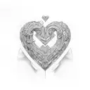 m and k initial with heart maze tattoo design idea