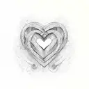 m and k initial with heart maze tattoo design idea