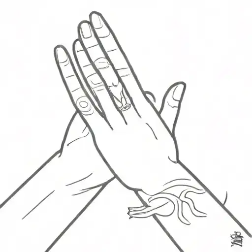 an angel and devil touching fingers tattoo design idea