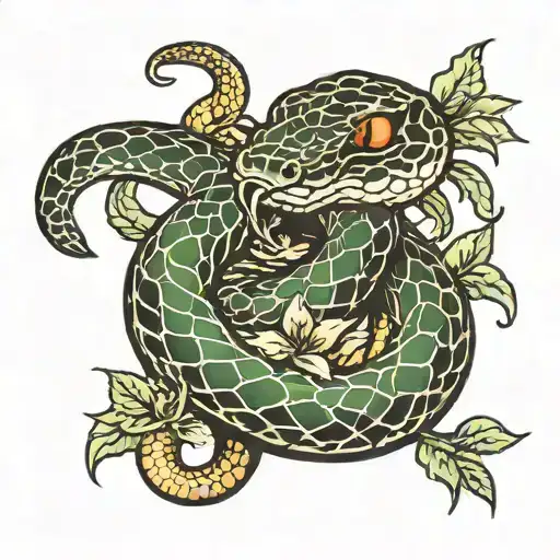snake eating its tail  tattoo design idea