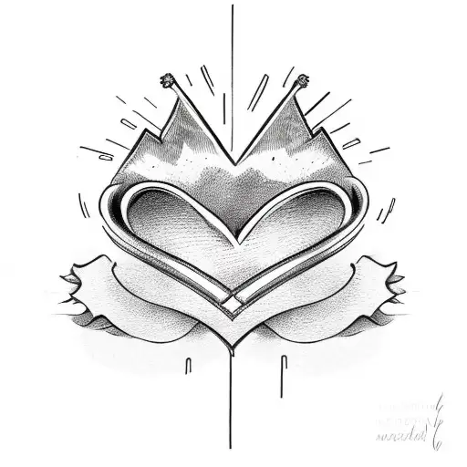 Mom half heart  Dad half crown  tattoo design idea