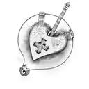 heart with cross tattoo design idea