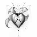 heart with cross tattoo design idea