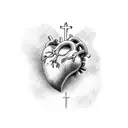 heart with cross tattoo design idea