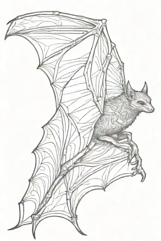 bat flying tattoo design idea
