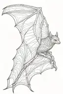 bat flying tattoo design idea