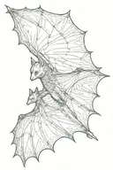 bat flying tattoo design idea