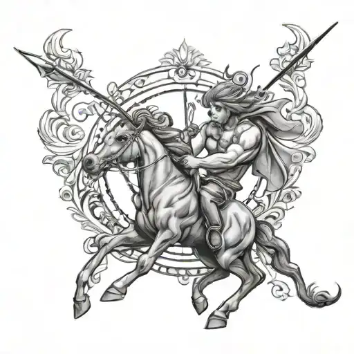 Sagittarius Body on a Leo tattoo design idea