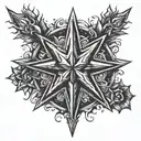 igd, 6 point star, 3 point crown tattoo design idea