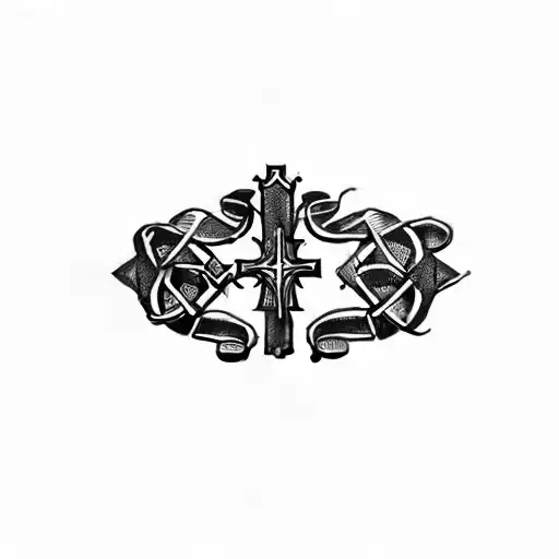 Christian Cross with Proverbs and numbers tattoo design idea