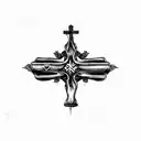 Christian Cross with Proverbs and numbers tattoo design idea