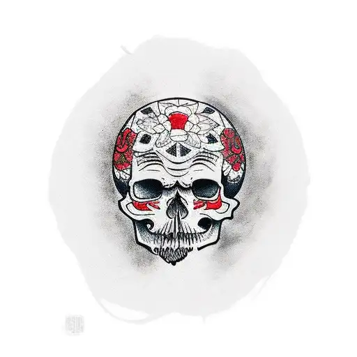 native skull makeup blood tattoo design idea