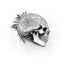 native skull makeup blood tattoo design idea