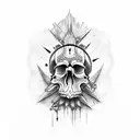 native skull makeup blood tattoo design idea