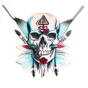 native skull makeup blood tattoo design idea