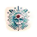 native skull makeup blood tattoo design idea