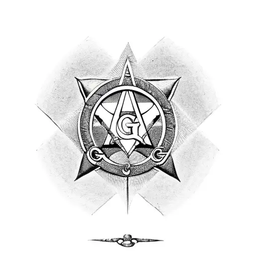 Masonic square and compass. Substitute the "G" with two silver candlesticks adjacent to each other. tattoo design idea