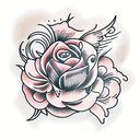Tudor rose tattoo design idea