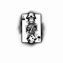 Grim Reaper holding Aces High cards tattoo design idea