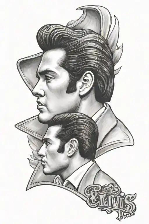 elvis presely theme tattoo design idea