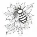 a Junebug resting on a sunflower tattoo design idea