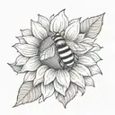 a Junebug resting on a sunflower tattoo design idea