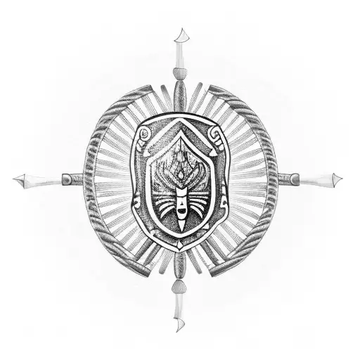 zulu shield with spears tattoo design idea