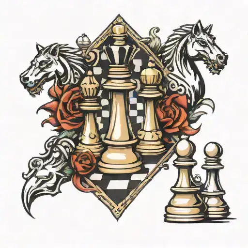 Chess pieces  tattoo design idea
