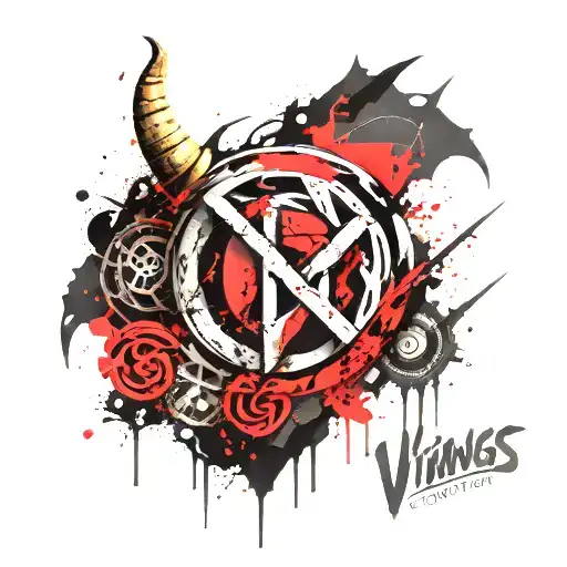 create your own reality vikings symbol and zen corcle tattoo design idea