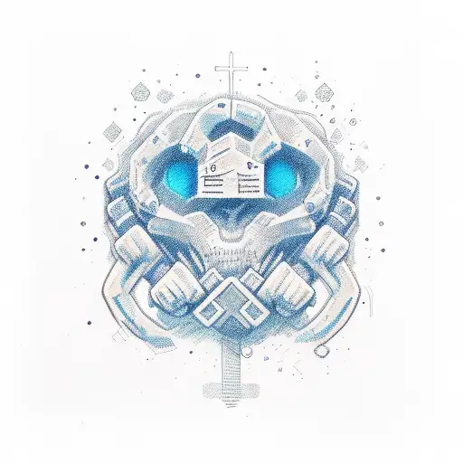 Text"ODD Strong",Color Light Blue, tattoo design idea