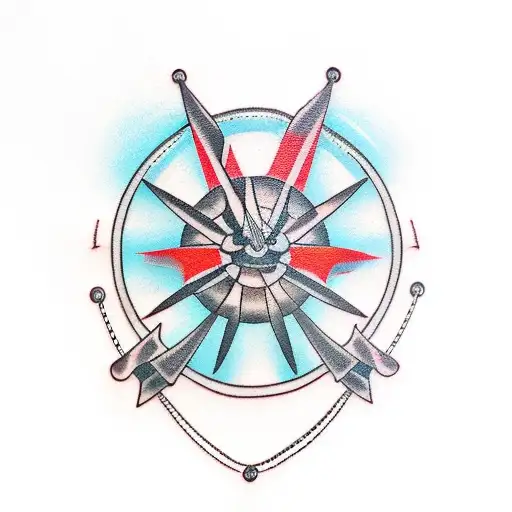 Mace, barbed wire, chain tattoo design idea