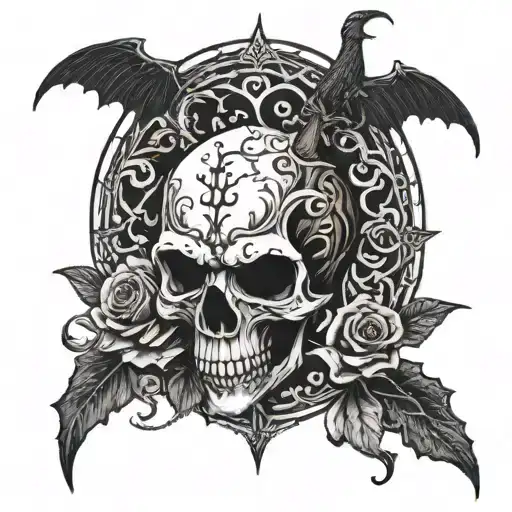 dark and evil tattoo design idea