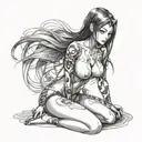 anime nude girl tattoo design idea
