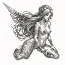 anime nude girl tattoo design idea
