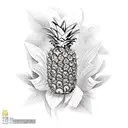 Pineapple tattoo design idea