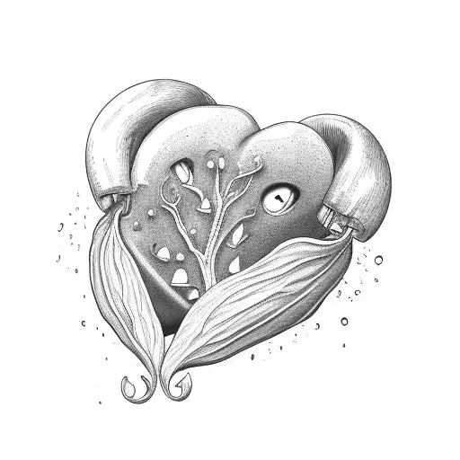 crying heart plant tattoo design idea