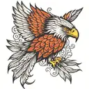 acorss back design  a hawk with out streched wings and with in the feathers has protection ,strength and power runes  tattoo design idea