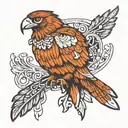 acorss back design  a hawk with out streched wings and with in the feathers has protection ,strength and power runes  tattoo design idea