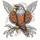 acorss back design  a hawk with out streched wings and with in the feathers has protection ,strength and power runes  tattoo design idea