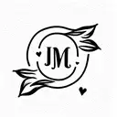 143 love tattoo with JMN initials  tattoo design idea