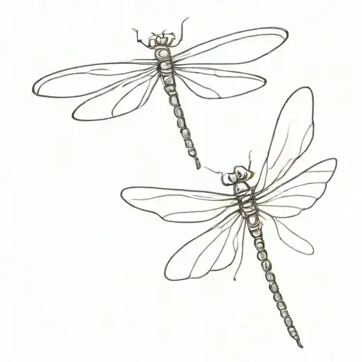 A dragonfly whose body is made of a semicolon (» ; «) and the wings are drawn in detail and from the semico tattoo design idea